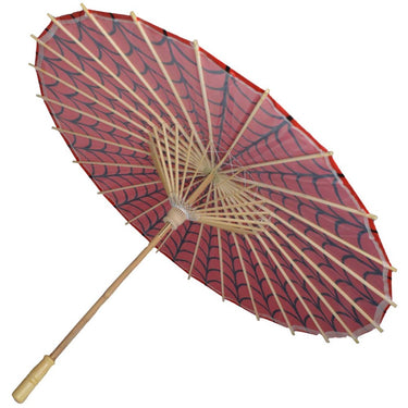 Spiderweb Red and Black Fabric Parasol - Kreepsville